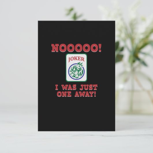 Ich war nur eine einzige Art Mahjong Spiele RSVP Karte (Stehend Vorderseite)