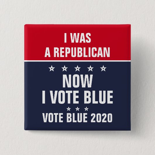 Ich war Republikaner und habe jetzt Blue 2020 gewä Button (Vorderseite)
