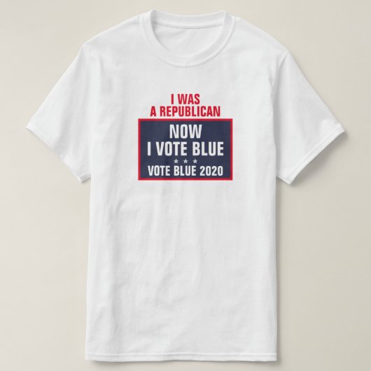 Ich war Republikaner und habe jetzt Blue 2020 gewä T-Shirt (Design vorne)