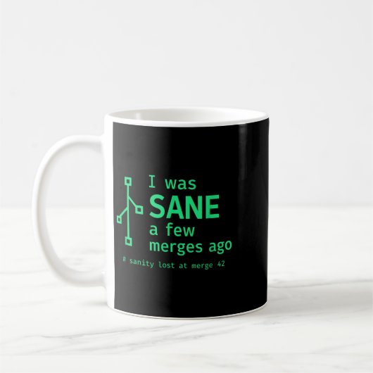 Ich war Sane ein paar Merges vor Sarcastic Program Kaffeetasse (Links)