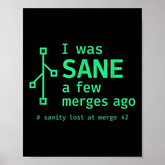 Ich war Sane ein paar Merges vor Sarcastic Program Poster (Vorne)