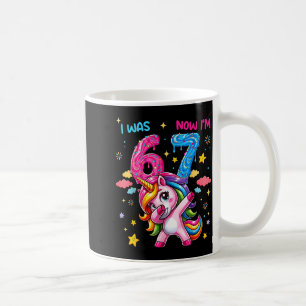 Ich war sechs jetzt bin ich sieben Dabbing Einhorn Kaffeetasse