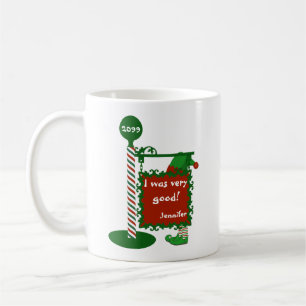 "Ich war sehr gut" oder "unanständig" Weihnachtsf Kaffeetasse