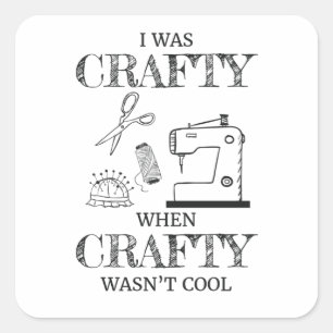 Ich war verrückt, als das Crafty-Geschenk nicht Co Quadratischer Aufkleber
