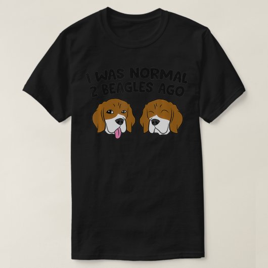 Ich war vor 2 Beagles normal T-Shirt (Design vorne)