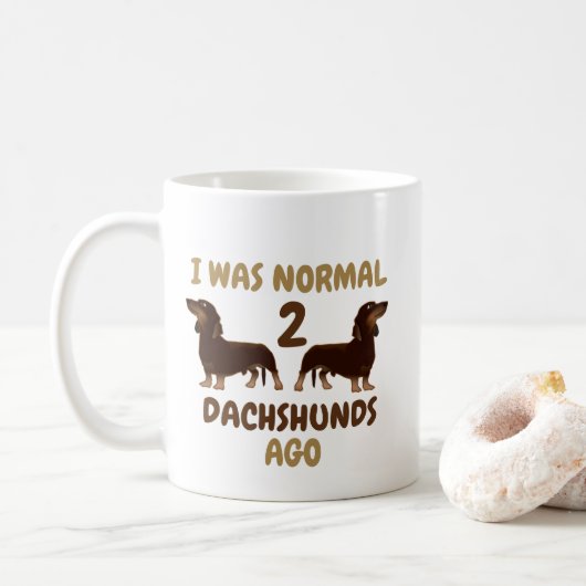 Ich war vor 2 Dackeln normal Kaffeetasse (Mit Donut)