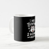 Ich war vor 2 Huskies normal Kaffeetasse (Vorderseite Links)