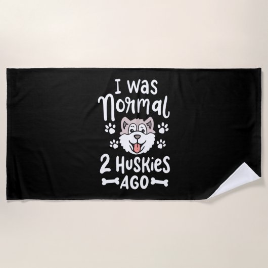 Ich war vor 2 Huskies normal Strandtuch (Vorderseite)