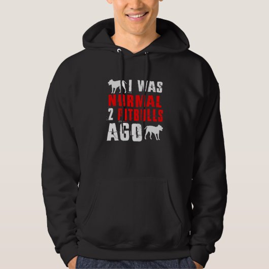 Ich war vor 2 Pitbullen normal Hoodie (Vorderseite)