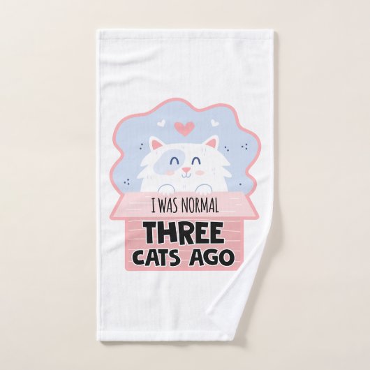Ich war vor drei Katzen normal Badhandtuch Set (Handtuch)