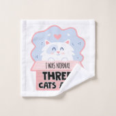 Ich war vor drei Katzen normal Badhandtuch Set (Waschlappen)