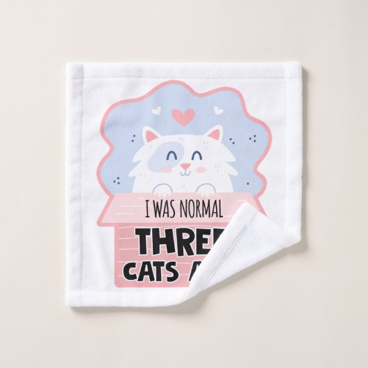 Ich war vor drei Katzen normal Badhandtuch Set (Waschlappen)