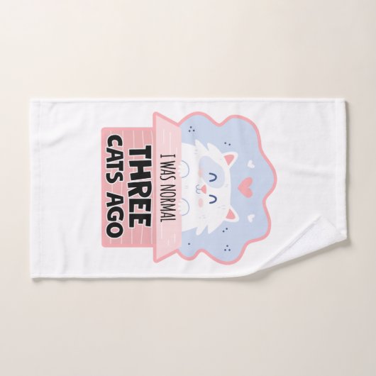 Ich war vor drei Katzen normal Badhandtuch Set (Handtuch)