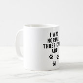Ich war vor drei Katzen normal Kaffeetasse (Vorderseite Links)