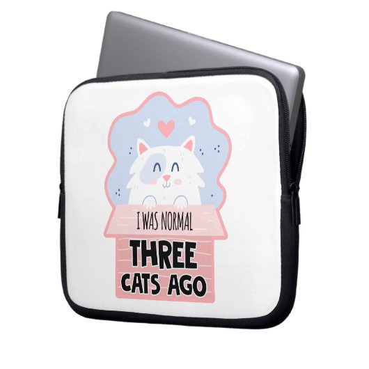 Ich war vor drei Katzen normal Laptopschutzhülle (Vorderseite Links)