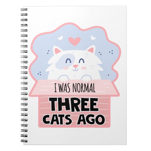 Ich war vor drei Katzen normal Notizblock (Vorderseite)