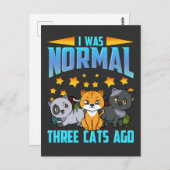 Ich war vor drei Katzen normal Postkarte (Vorne/Hinten)