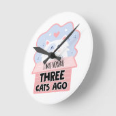 Ich war vor drei Katzen normal Runde Wanduhr (Winkel)