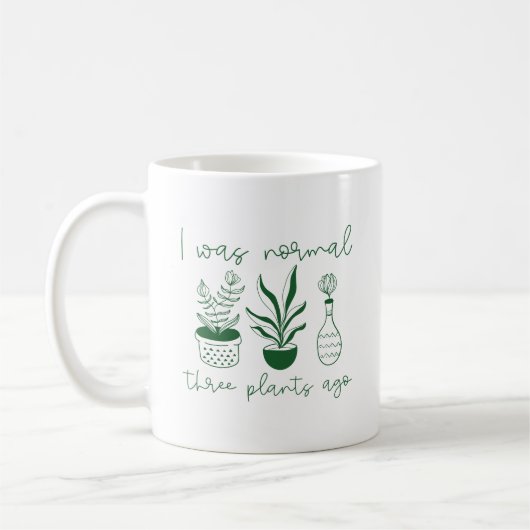 Ich war vor drei Pflanze normal Kaffeetasse (Links)