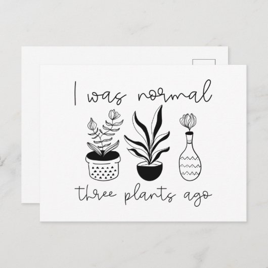 Ich war vor drei Pflanze normal Postkarte (Vorne/Hinten)