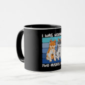 Ich war vor zwei Huskies normal | Shiba Dog Tasse (Vorderseite Links)