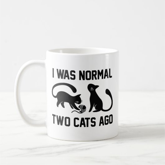 Ich war vor zwei Katzen normal Kaffeetasse (Links)