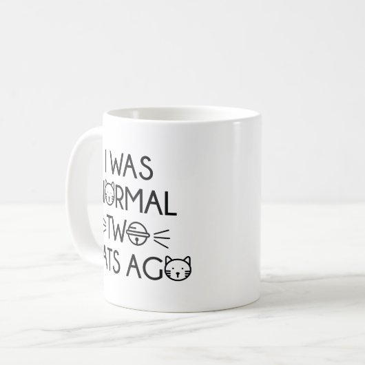 Ich war vor zwei Katzen normal Kaffeetasse (Vorderseite Links)