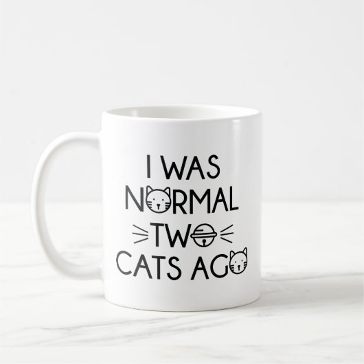 Ich war vor zwei Katzen normal Kaffeetasse (Links)