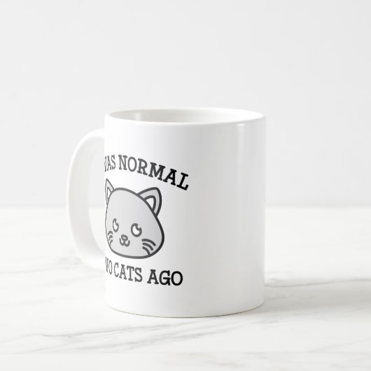 Ich war vor zwei Katzen normal Kaffeetasse (Vorderseite Links)