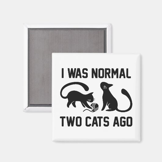 Ich war vor zwei Katzen normal Magnet (Vorderseite/Rückseite)