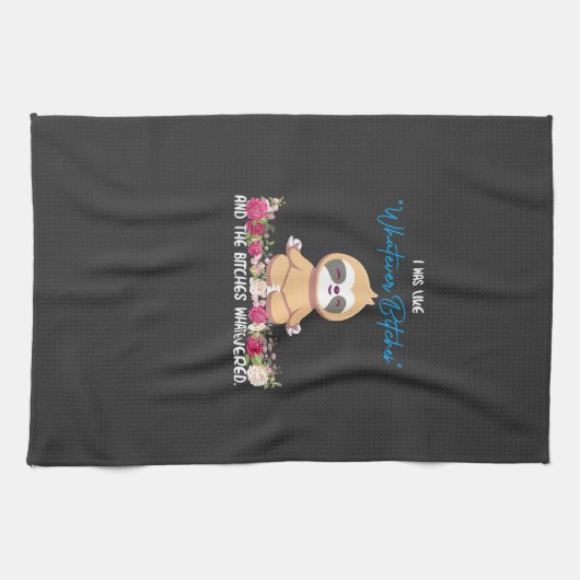 Ich war wie Whatever Tee Faultier Yoga Meditations Geschirrtuch (Horizontal)