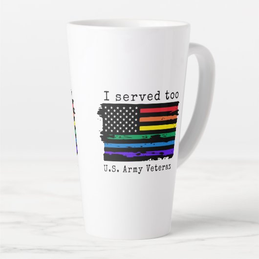 Ich war zu amerikanischer Kriegsveteran LGBTQ+ Lat Milchtasse (Rechte Ecke)