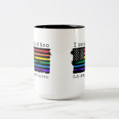 Ich war zu amerikanischer Kriegsveteran LGBTQ+-Tas Zweifarbige Tasse (Mittel)