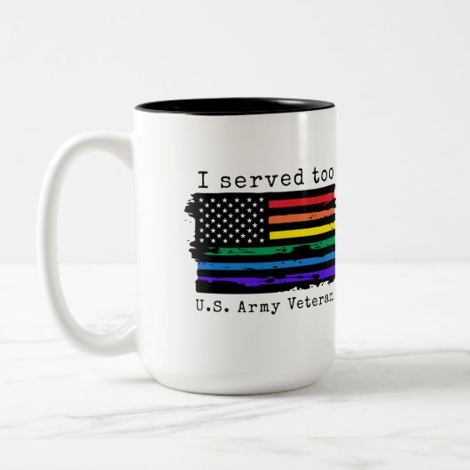 Ich war zu amerikanischer Kriegsveteran LGBTQ+-Tas Zweifarbige Tasse (Links)