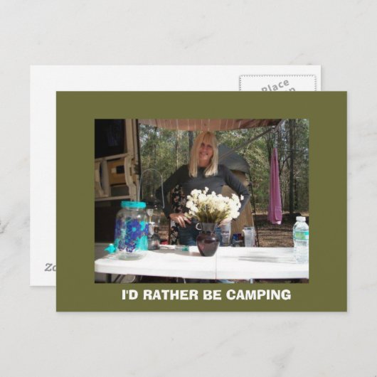 ICH WÄRE CAMPING POSTCARD. POSTKARTE (Vorne/Hinten)