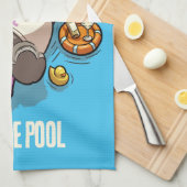 Ich wäre eher am Pool Rhino Party Tier Geschirrtuch (Viertel Falte)