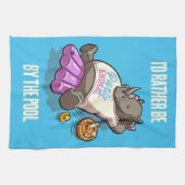 Ich wäre eher am Pool Rhino Party Tier Geschirrtuch (Horizontal)