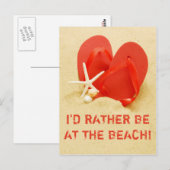 Ich wäre eher am Strand Flip Flops Postkarte (Vorne/Hinten)