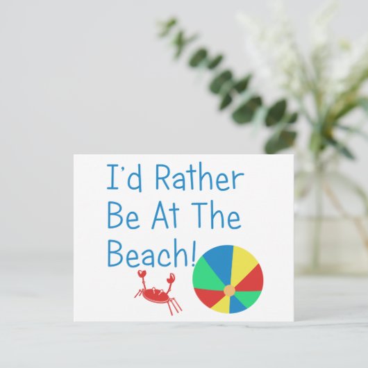 Ich wäre eher am Strand Postkarte (Stehend Vorderseite)