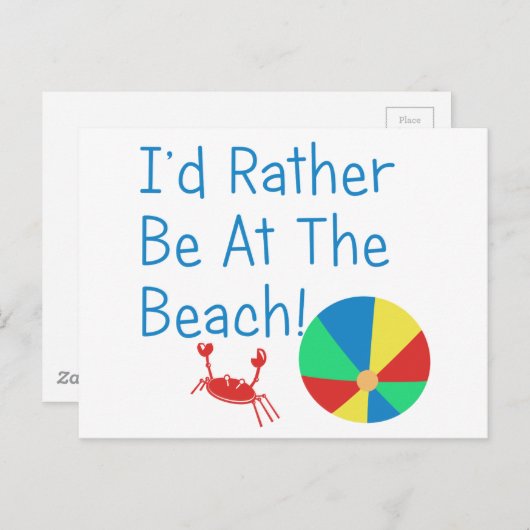 Ich wäre eher am Strand Postkarte (Vorne/Hinten)