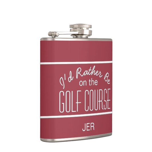 Ich wäre eher auf Golfkurs Angebot Mit Monogramm Flachmann (Rechts)