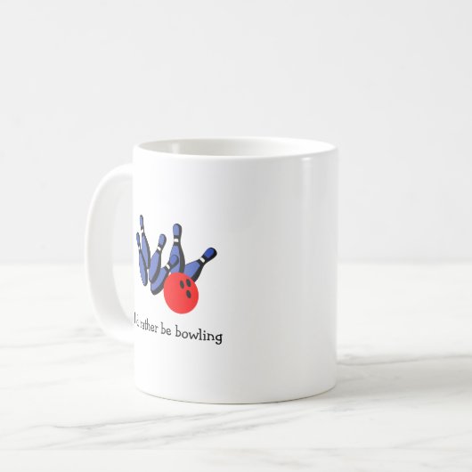 Ich wäre eher Bowling, Personalisiert Kaffeetasse (Vorderseite Links)