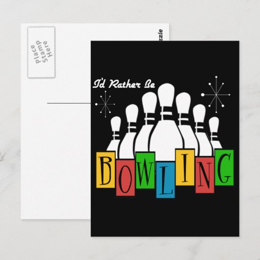 Ich wäre eher Bowling Postkarte (Vorne/Hinten)