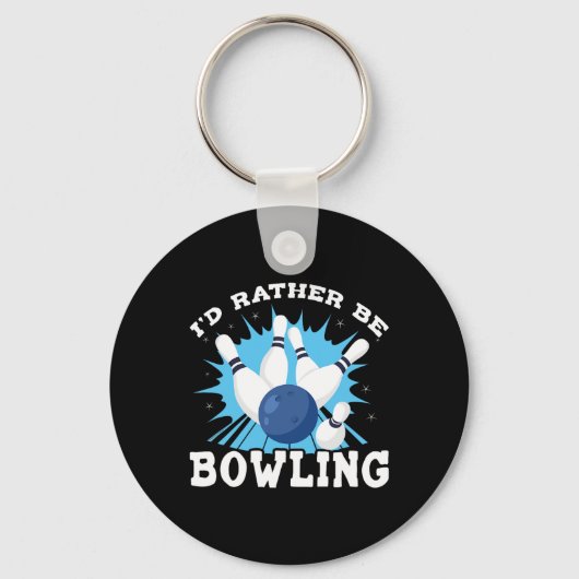 Ich wäre eher Bowling Retro für den Menschen Schlüsselanhänger (Vorderseite)