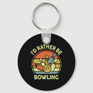 Ich wäre eher Bowling-Shirt Vintage lustige Mama V Schlüsselanhänger