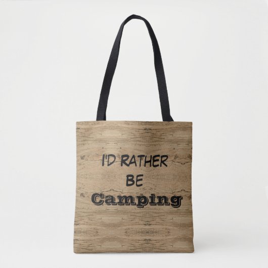 Ich wäre eher Camping Holzkorn gestreift rustikal Tasche (Vorderseite)