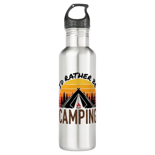Ich wäre eher Camping Retro Sunset Edelstahlflasche (Vorderseite)