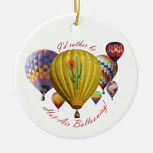 Ich wäre eher ein Heißluftballonzauber Keramik Ornament
