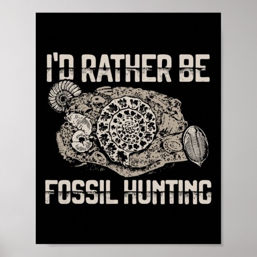 Ich wäre eher Fossil Jagen Explorer T-Shirt Poster (Vorne)