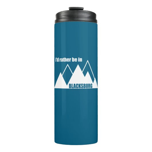 Ich wäre eher im Blacksburger Virginia-Berg Thermosbecher (Vorderseite)